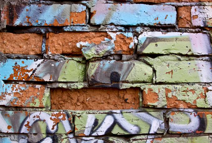 wall damaged brick