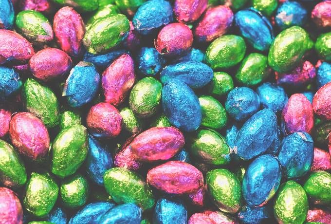 free Colourful Easter Chocolate Eggs texture