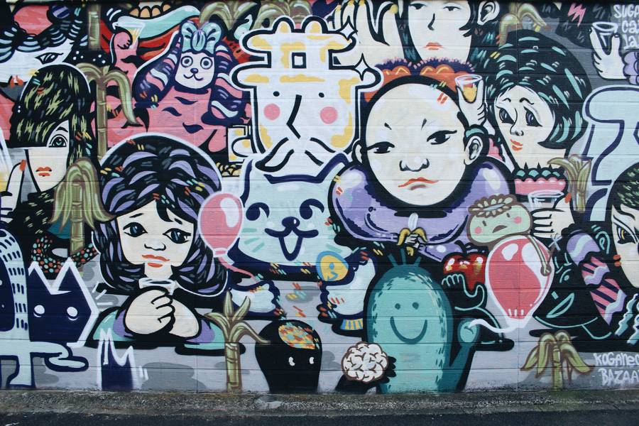 Graffiti Wall Urban Art Background free texture