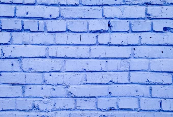 Brick Wall Painted in Blue