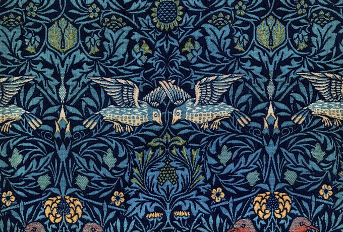 free Bird Ornament Pattern by William Morris texture