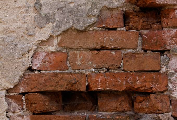damaged wall brick
