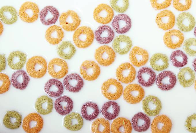 free Milk with Colorful Cereal texture